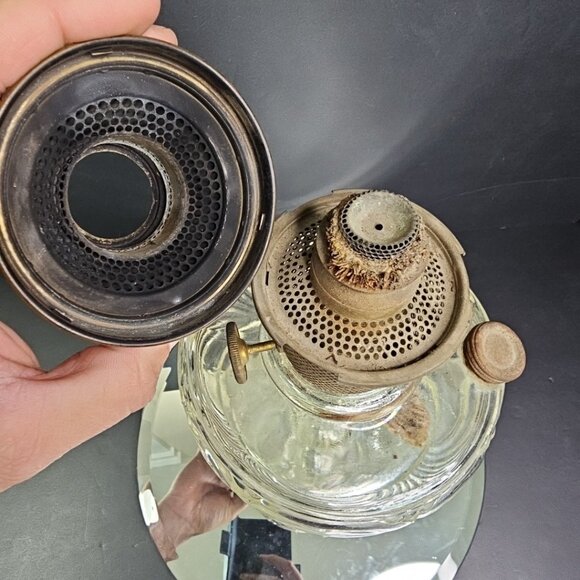 Vintage ALADDIN Clear Washington Drape Lamp Glass Model B Burner Parts Repair US - Picture 9 of 14